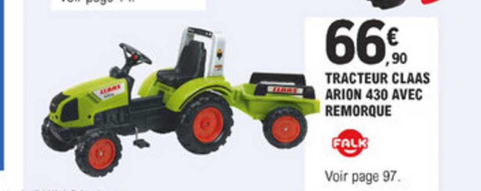 tracteur claas arion 430 avec remorque falk