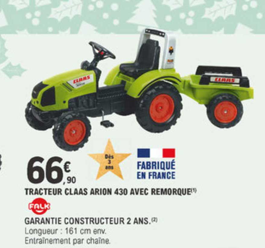 tracteur claas arion 430 remorque falk