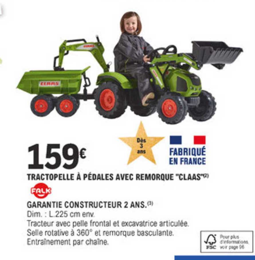 tractopelle à pédales avec remorque claas falk