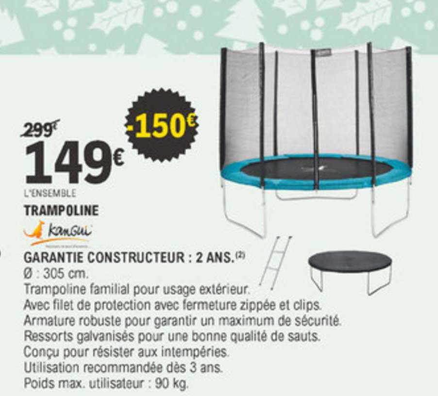 trampoline kangui garantie constructeur