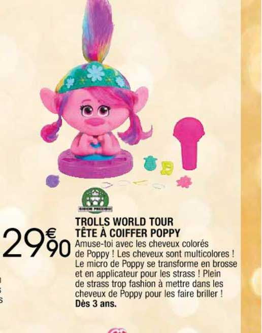 trolls world tour tête à coiffer poppy