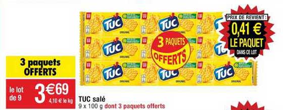 tuc salé 3 paquets offerts