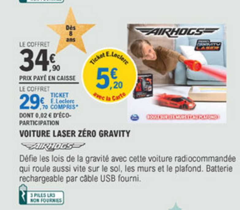 voiture laser zéro gravity airhogs