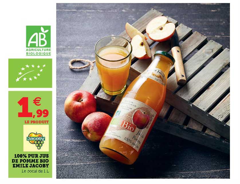 100% pur jus de pomme bio emile jacoby