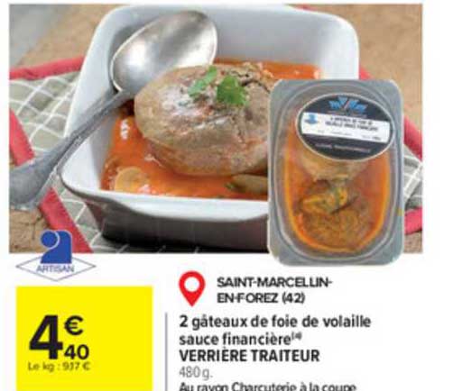 2 gâteaux de foie de volaille sauce financière verrière traiteur