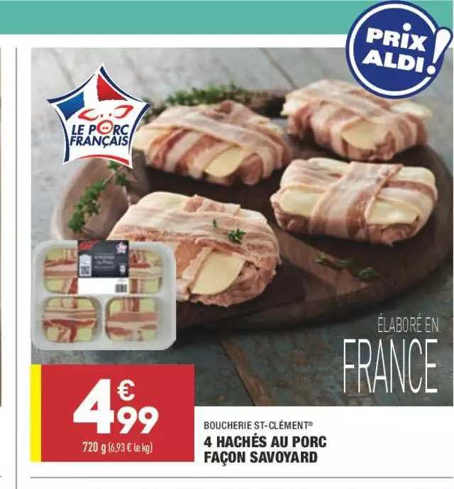 4 hachés au porc façon savoyard boucherie st-clément®
