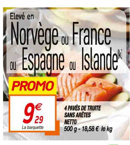 4 pavés de truite sans arêtes netto