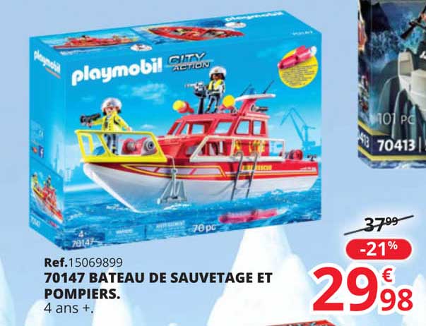 70147 bateau de sauvetage et pompiers