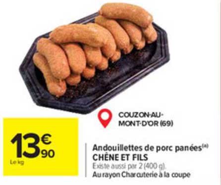 Andouillettes De Porc Panées Chêne Et Fils