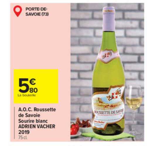 a.o.c. roussette de savoie sourire blanc adrien vacher 2019