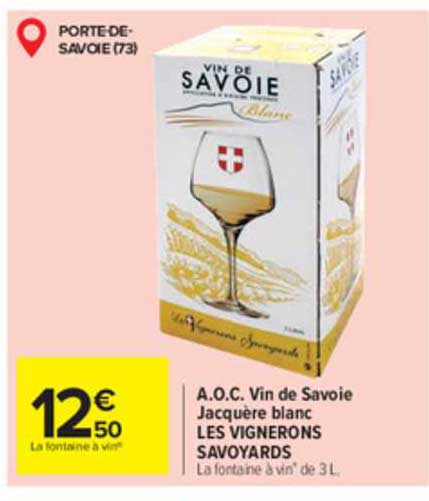 a.o.c. vin de savoie jacquère blanc les vignerons savoyards