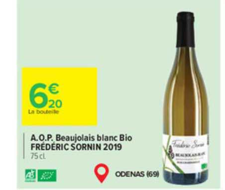 a.o.p. beaujolais blanc bio frédéric sornin 2019