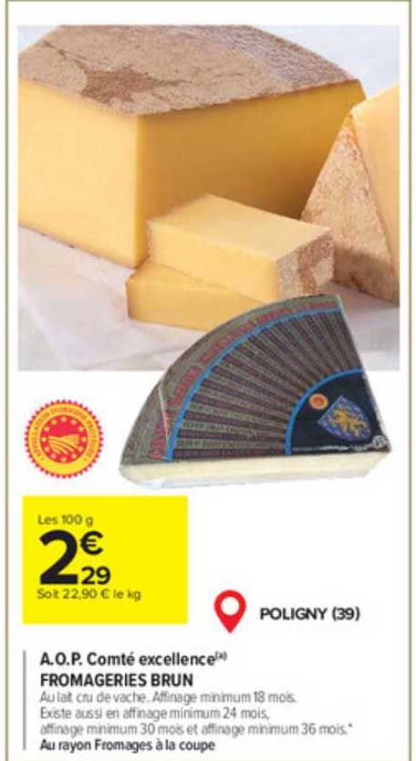 a.o.p. comté excellence fromageries brun