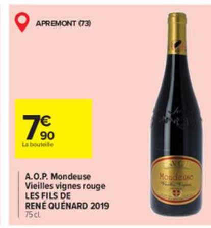 a.o.p. mondeuse vieilles vignes rouge les fils de rené quénard 2019
