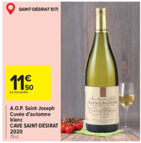 a.o.p. saint-joseph cuvée d'automne blanc cave saint-désirat 2020