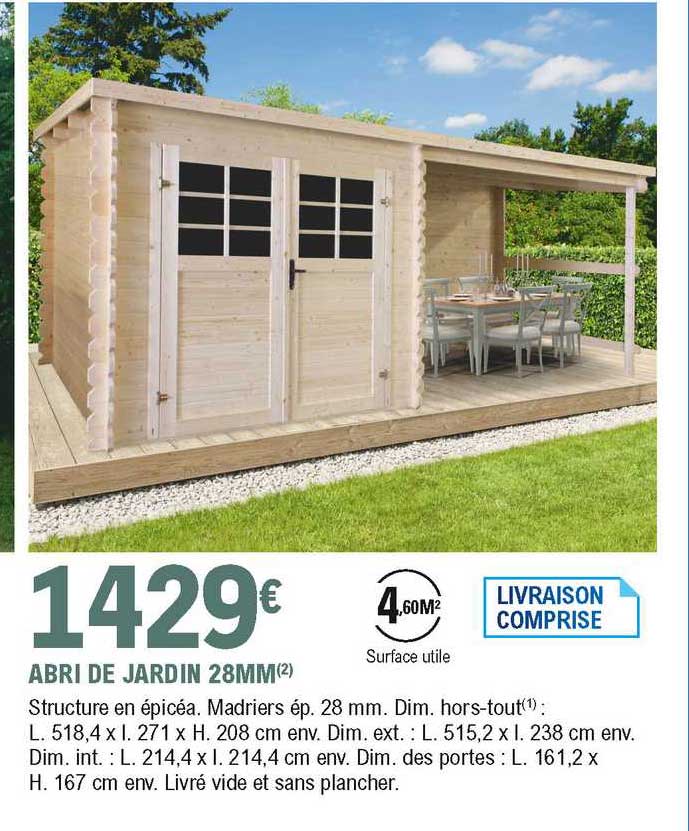abri de jardin 28mm