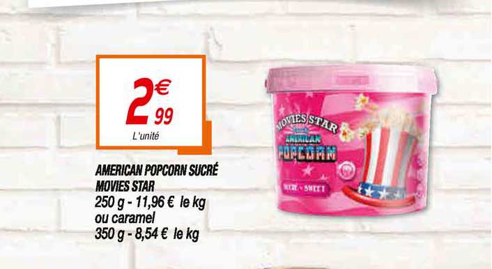 american popcorn sucré movies star