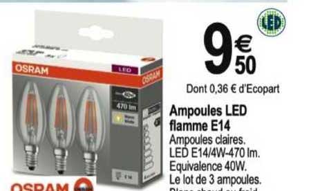 ampoules led flamme e14