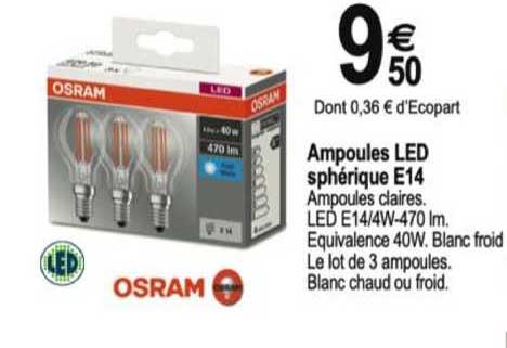 ampoules led sphérique e14 osram