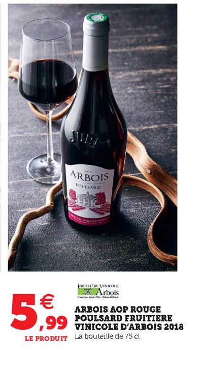 arbois aop rouge poulsard frutière vinicole d'arbois 2018