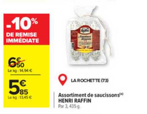 assortiment de saucissons henri raffin