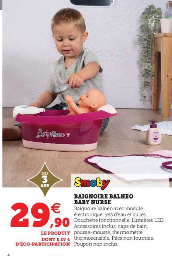 baignoire balnéo baby nurse smoby