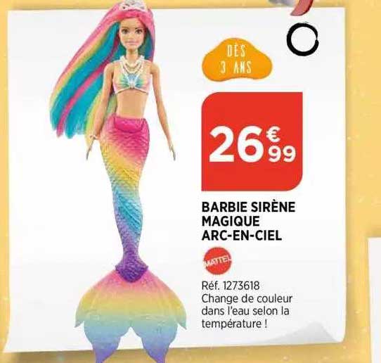 barbie sirène magique arc-en-ciel