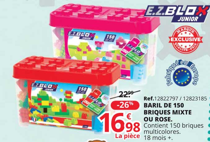 baril de 150 briques mixte ou rose e.z. blox