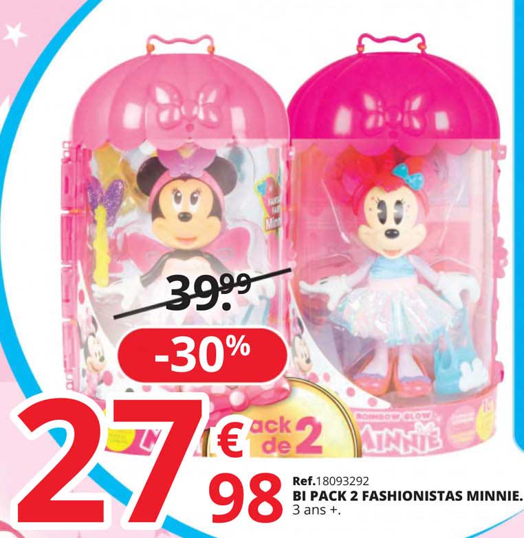 bi pack 2 fashionistas minnie