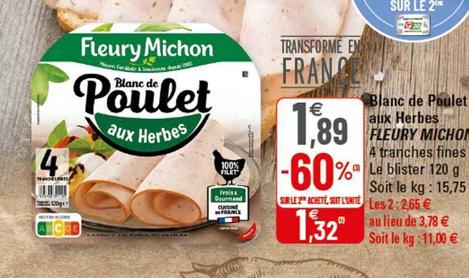 blanc de poulet aux herbes fleury michon