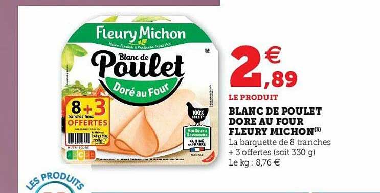 blanc de poulet doré au four fleury michon