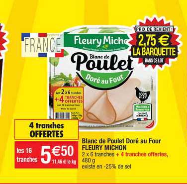 blanc de poulet doré au four fleury michon