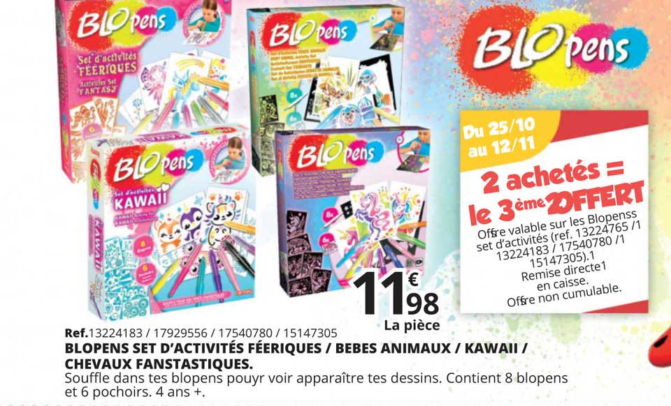 blopens set d'activités féeriques bébés animaux kawaii chevaux fantastiques