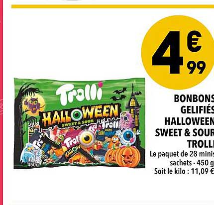bonbons gélifiés halloween sweet & sour trolli
