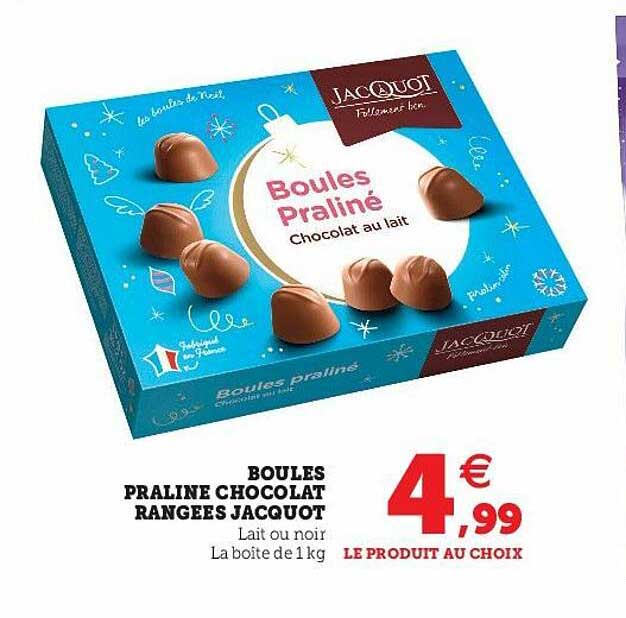 boules praliné chocolat rangées jacquot