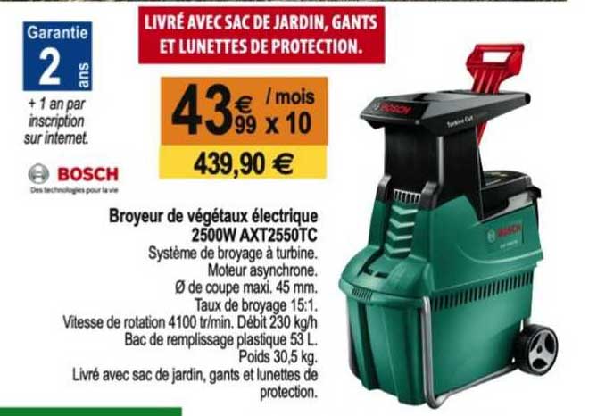 Broyeur De Végétaux électrique 2500w Axt2550tc