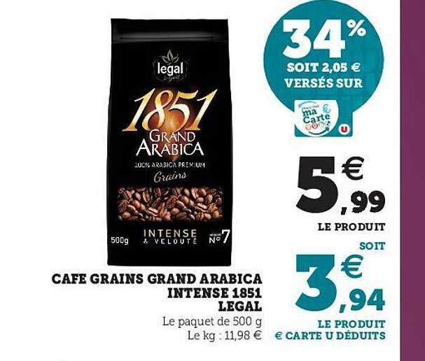 Café Grains Grand Arabica Intense 1851 Legal