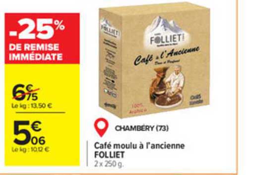 café moulu à l'ancienne folliet