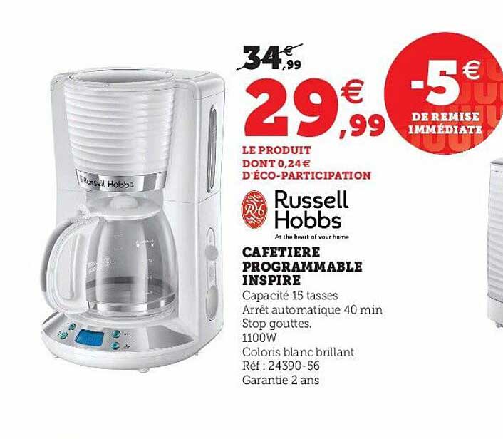 cafetière programmable inspire russell hobbs