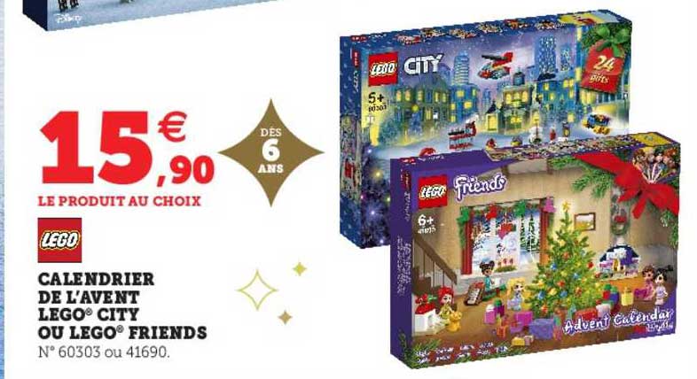 calendrier de l'avent lego city ou lego friends