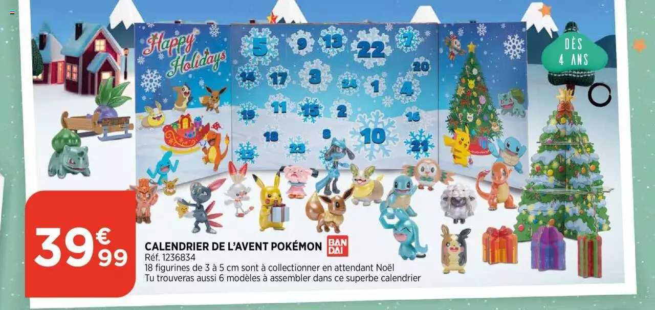 calendrier de l'avent pokémon