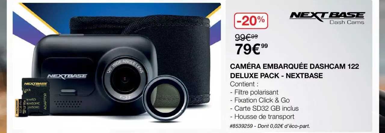 caméra embarquée dashcam 122 deluxe pack - nextbase