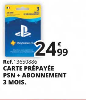 carte prépayée psn + abonnement 3 mois.