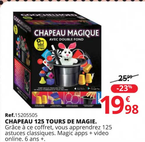 chapeau 125 tours de magie