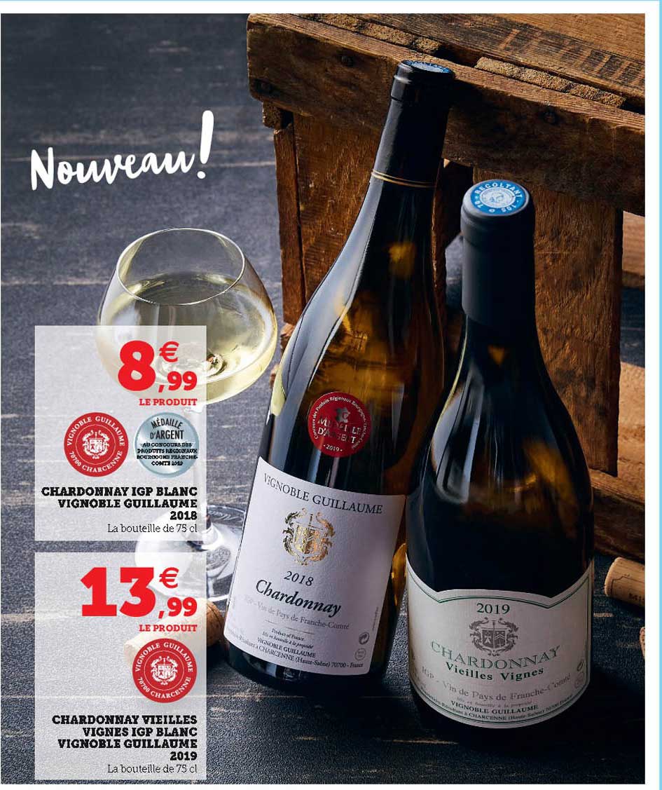 chardonnay igp blanc vignoble guillaume 2018, chardonnay vieilles vignes igp blanc vignoble guillaume 2019