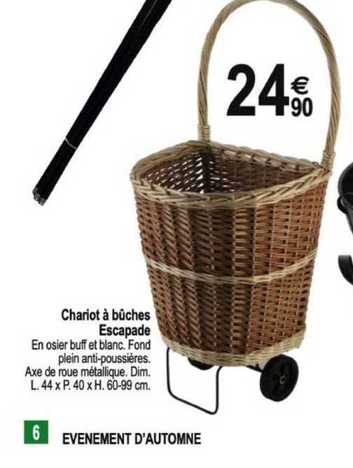 chariot à bûches escapade