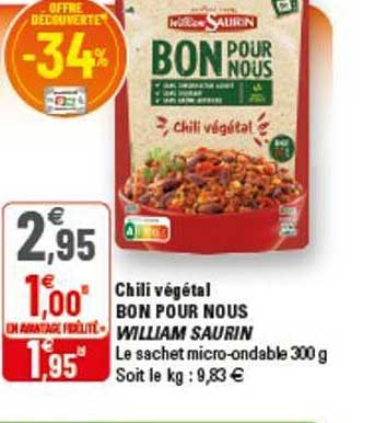 chili végétal bon pour nous william saurin