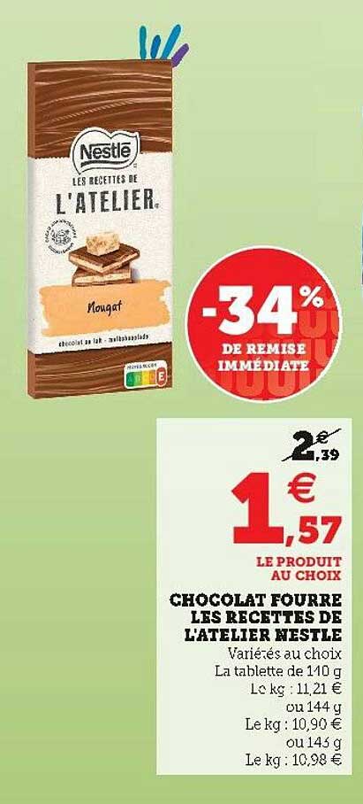 chocolat fourré les recettes de l'atelier nestlé