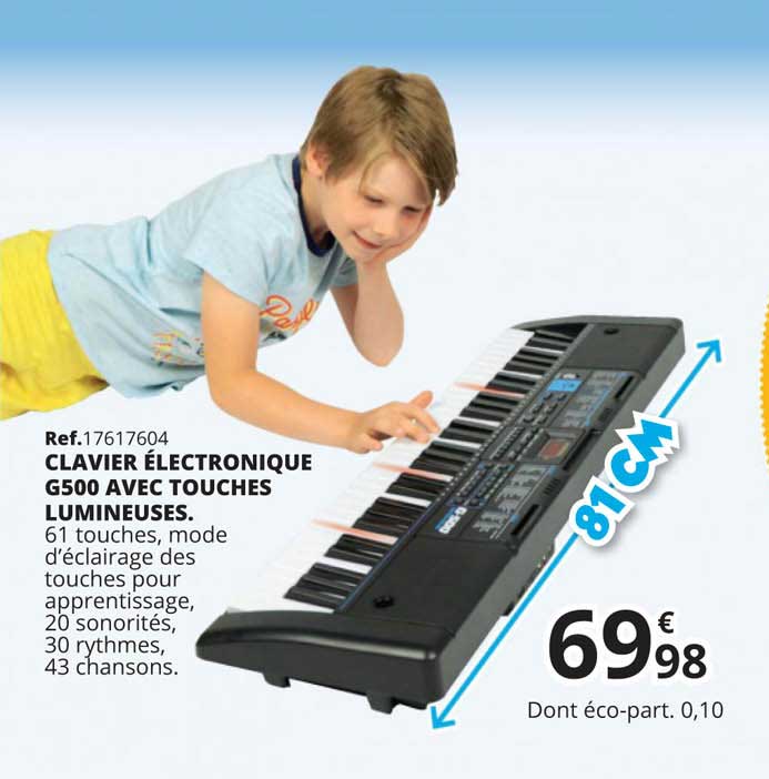 clavier électronique g500 avec touches lumineuses