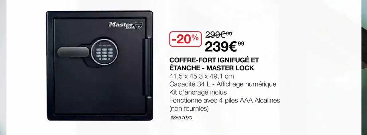 coffre-fort ignifugé et étanche - master lock